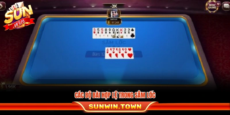 Danh sách bộ bài đúng luật như đôi, sảnh, tứ quý